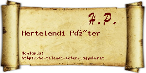Hertelendi Péter névjegykártya